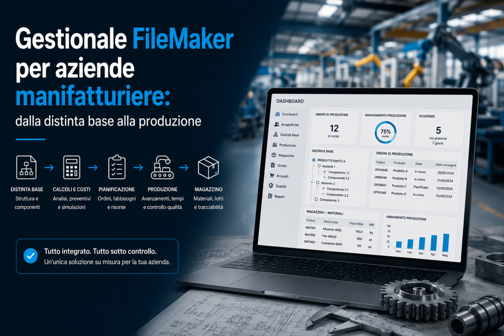 Gestionale FileMaker per aziende manifatturiere: dalla distinta base alla produzione